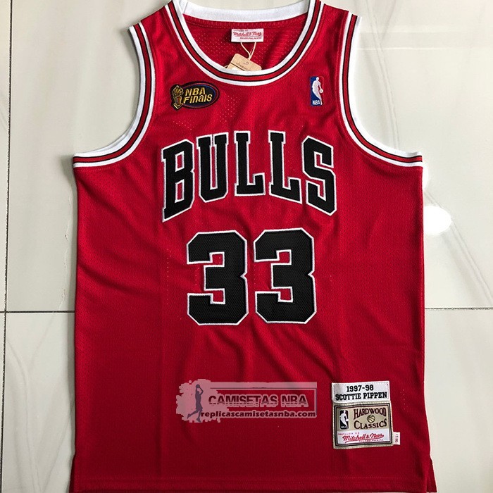 Camiseta Chicago Bulls Scottie Pippen NO 33 1997-98 NBA Finals Mitchell & Ness Rojo